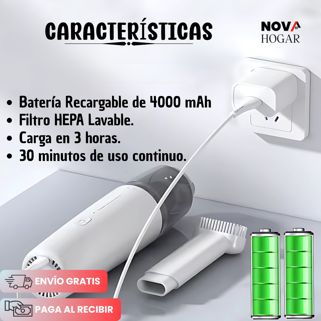 CleanJet™ Mini Aspiradora Portátil y Recargable