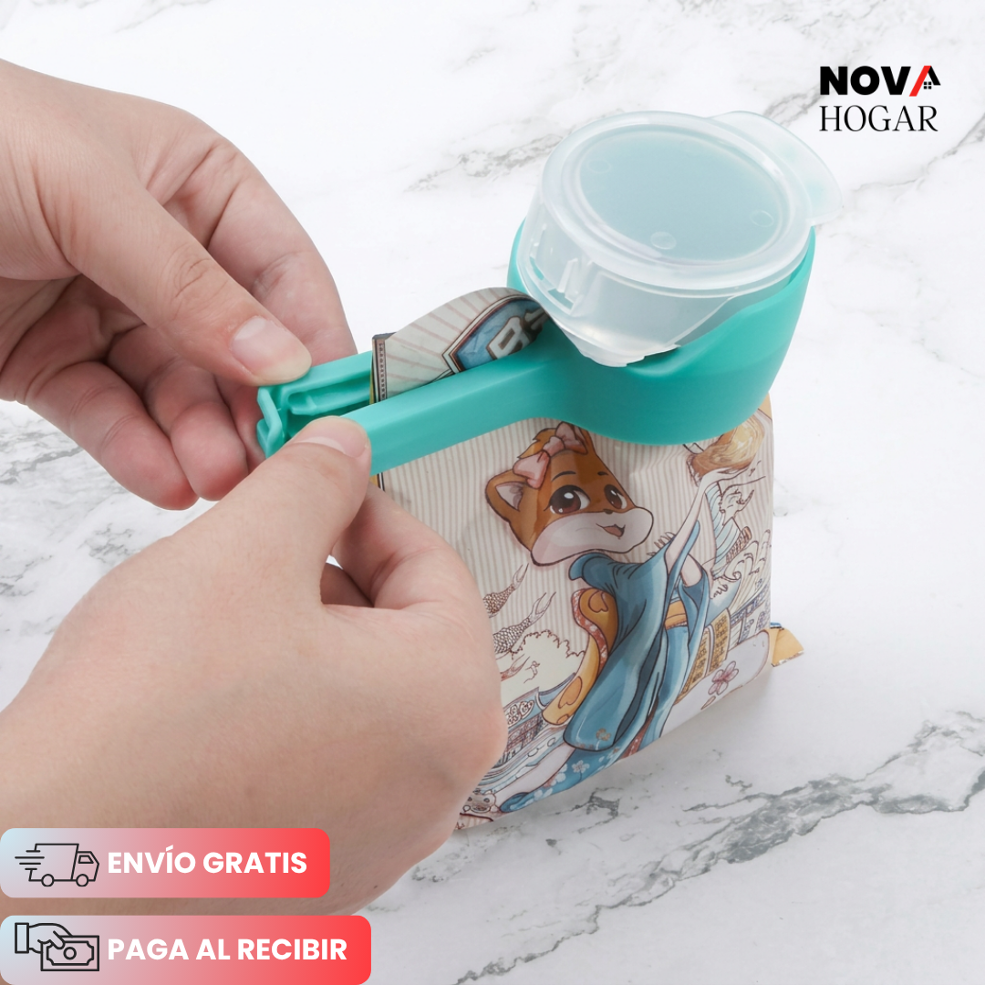 3x1 FreshPour™ Clips Selladores de Bolsas Con Boquilla