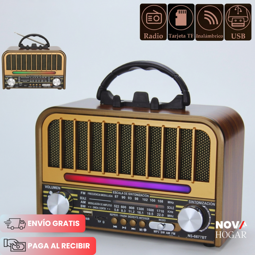 GoldenAge™ Radio Parlante Vintage Con Bluetooth