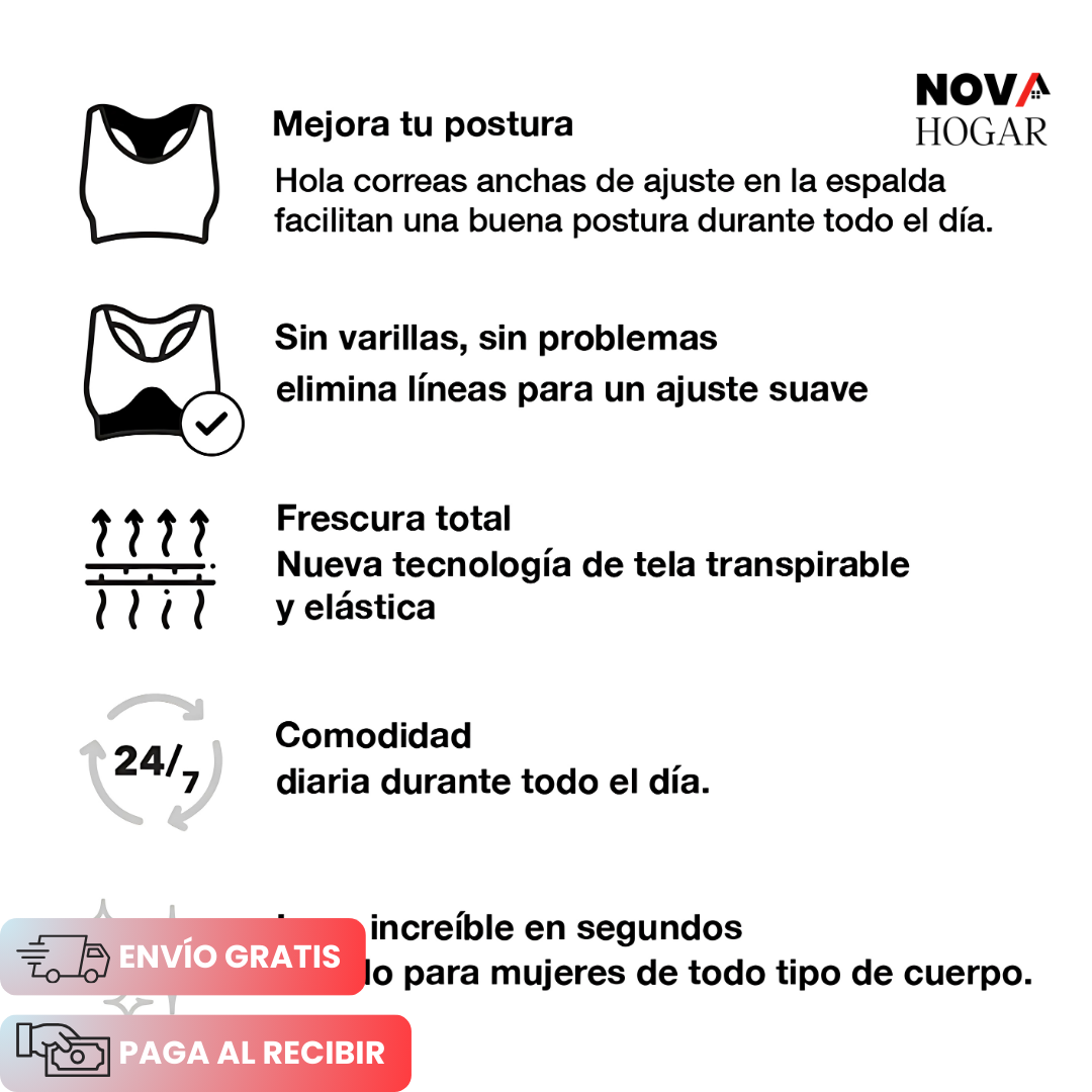 2x1 Lift&Align™ Brasier Ergonómico Corrector de Postura