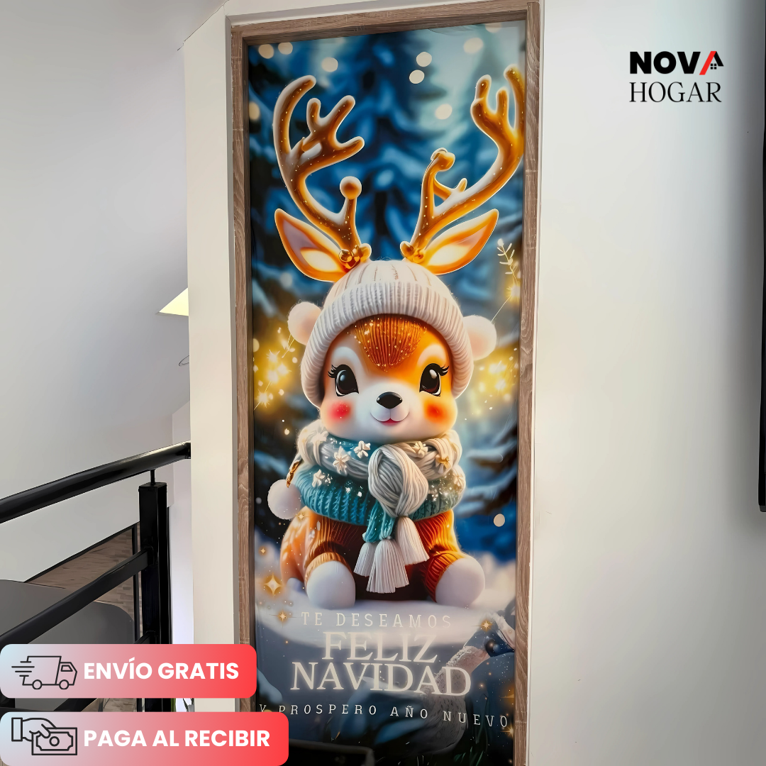 2x1 XmasCover™ Funda de Decoración Navideña para Puerta