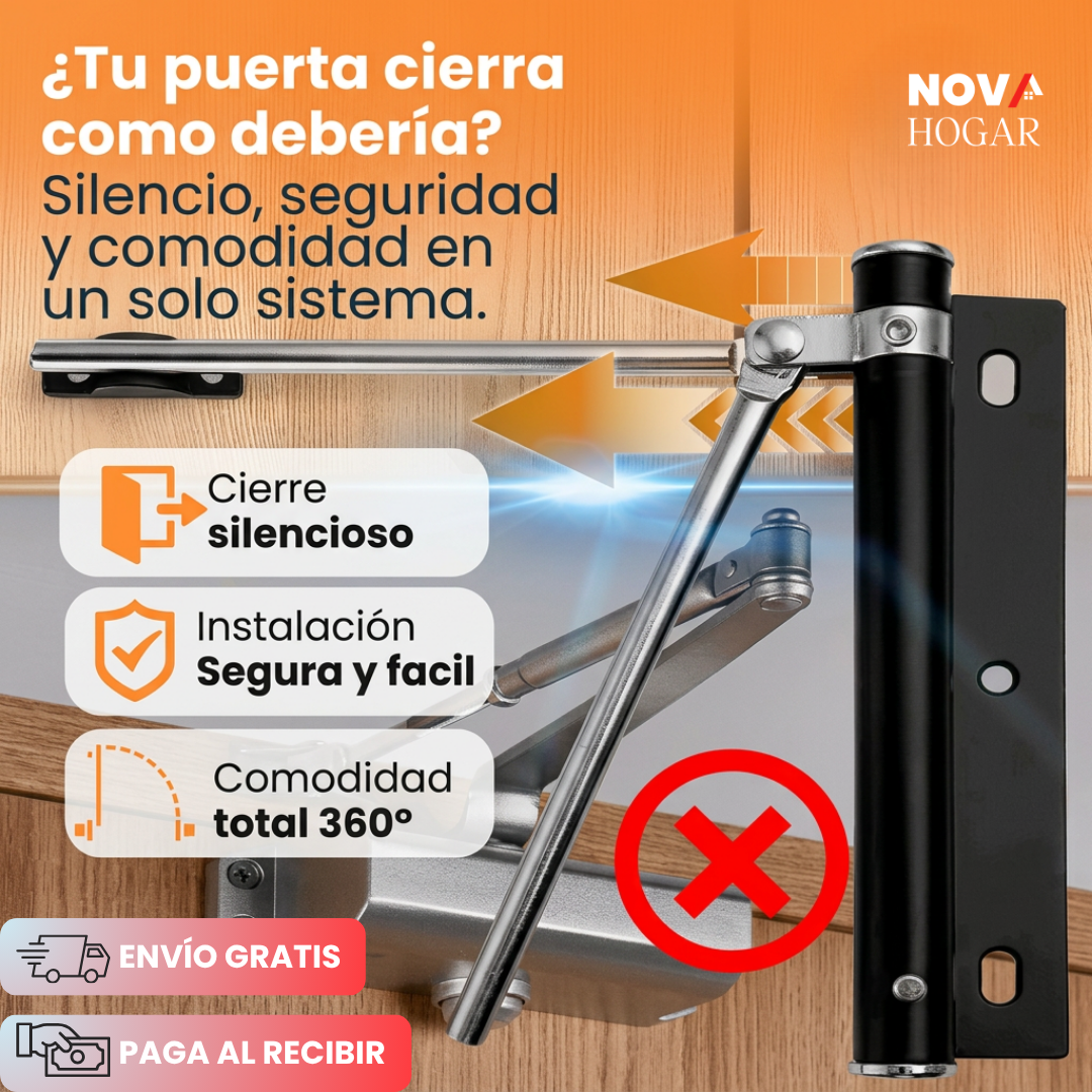 EasyClose™ Cierrapuertas Automático de Fácil Montaje