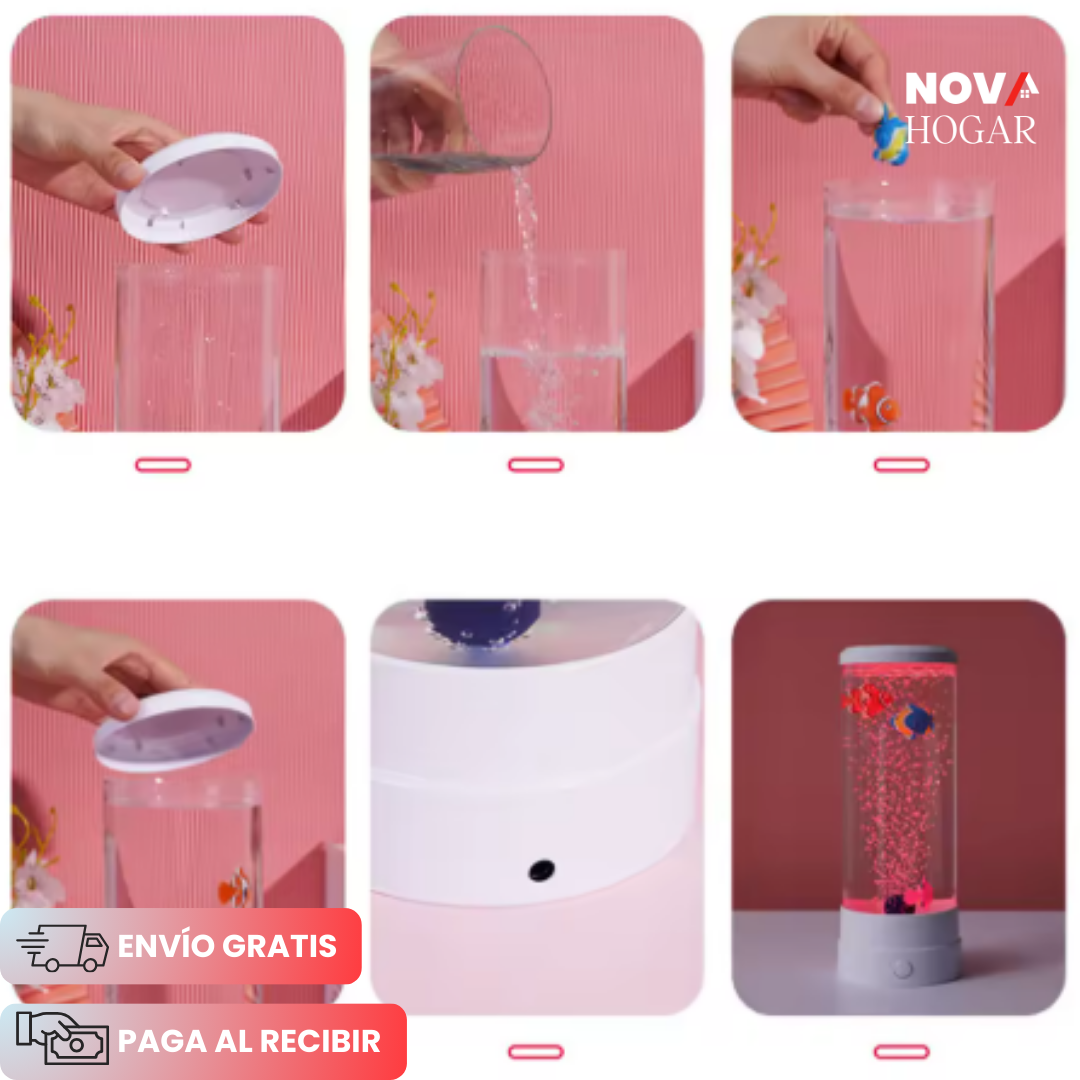 AquaGlow™ Lámpara Acuario de Peces con Burbujas