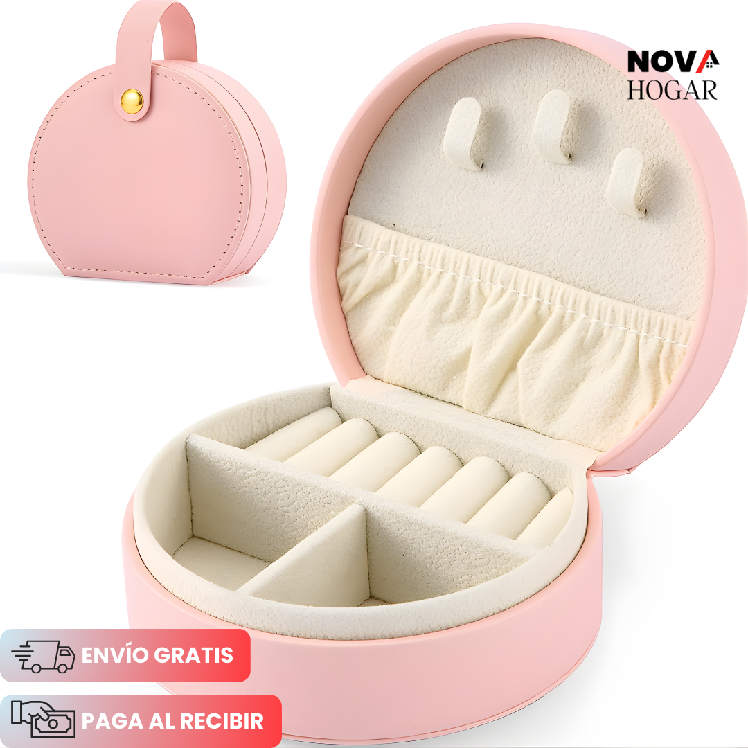 GemVault™ Joyero Compacto Organizador de Piel Elegante