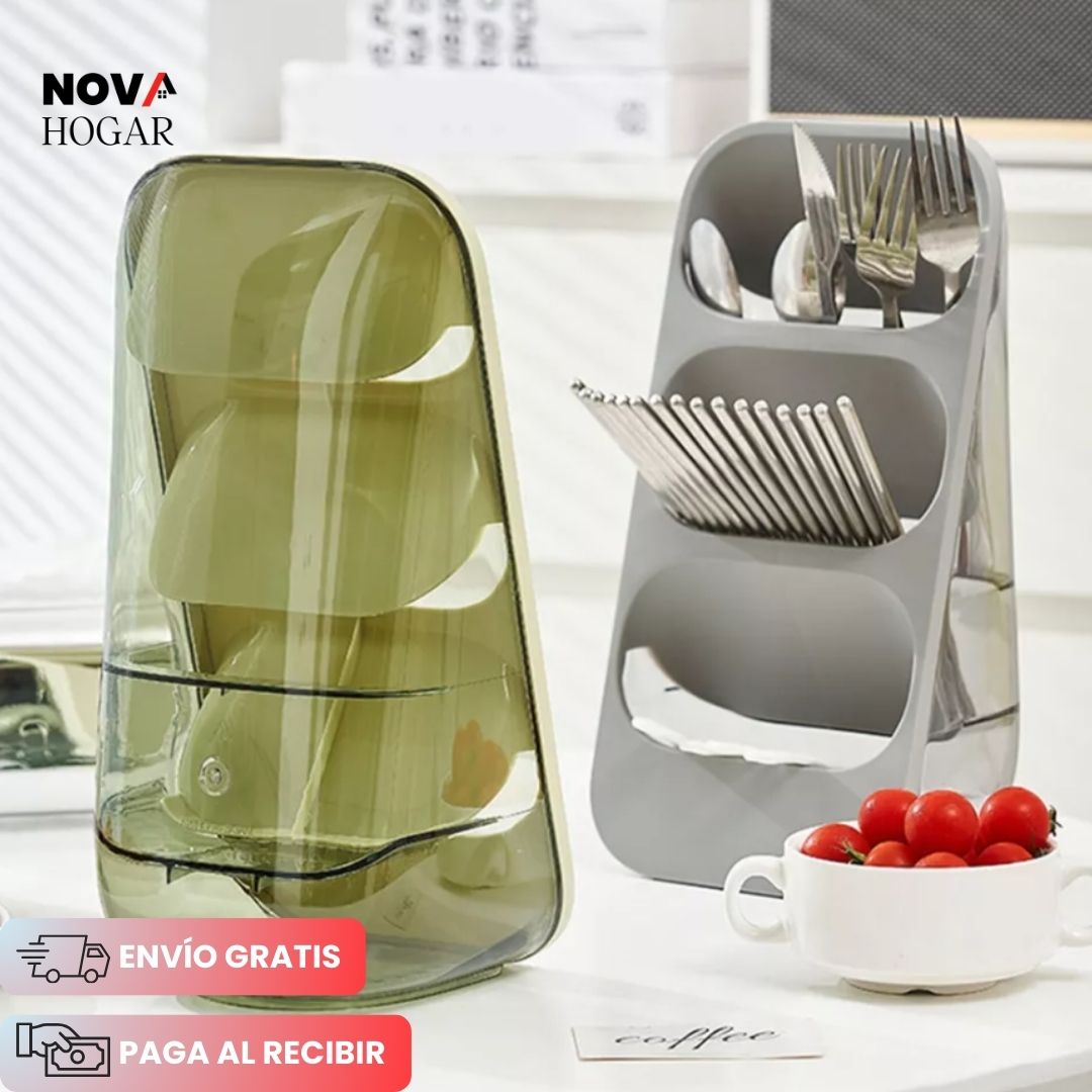 NeatTiers™ Organizador y Escurridor para Cubiertos 3 Niveles