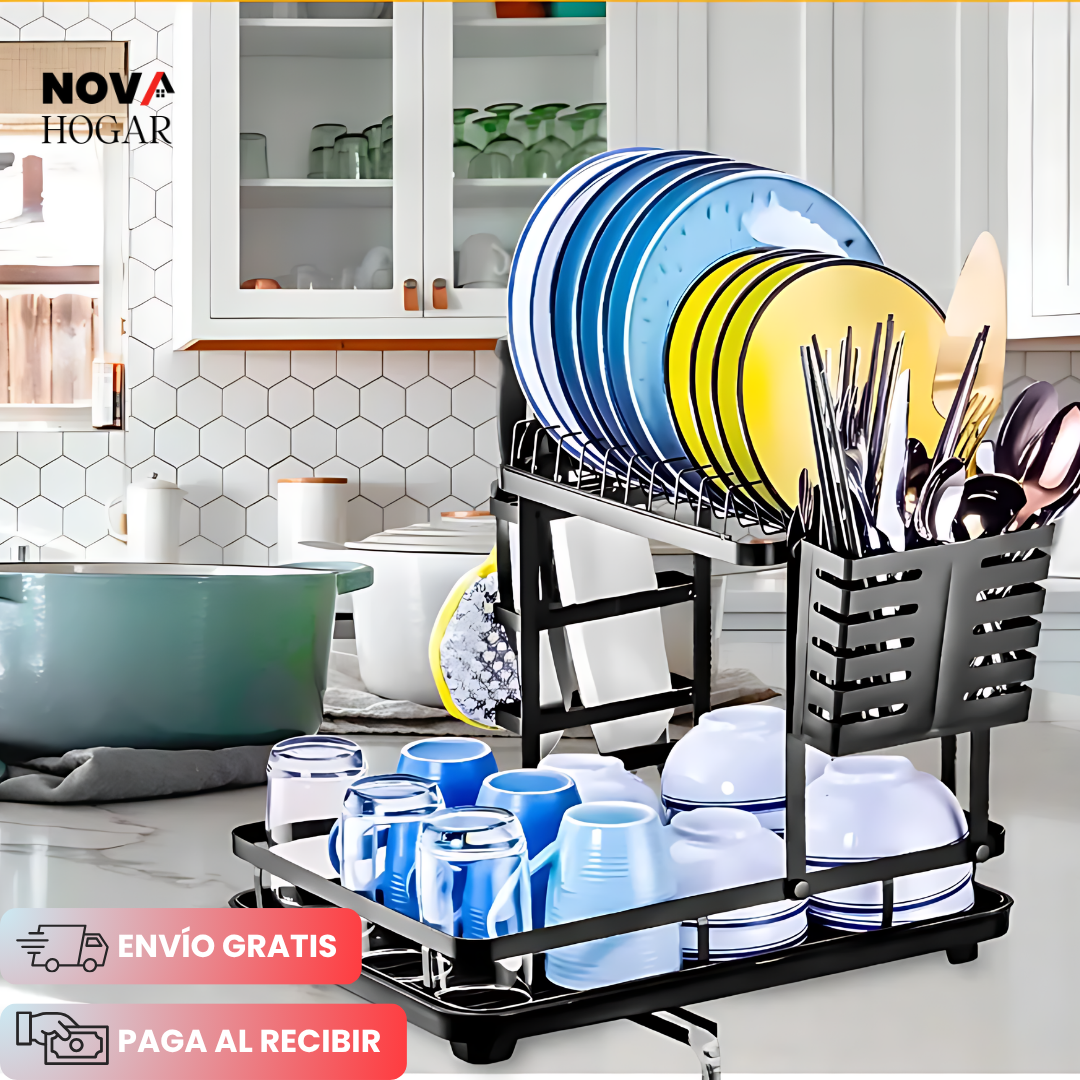 DuoDrip™ Escurridor de Cocina Compacto de 2 Niveles