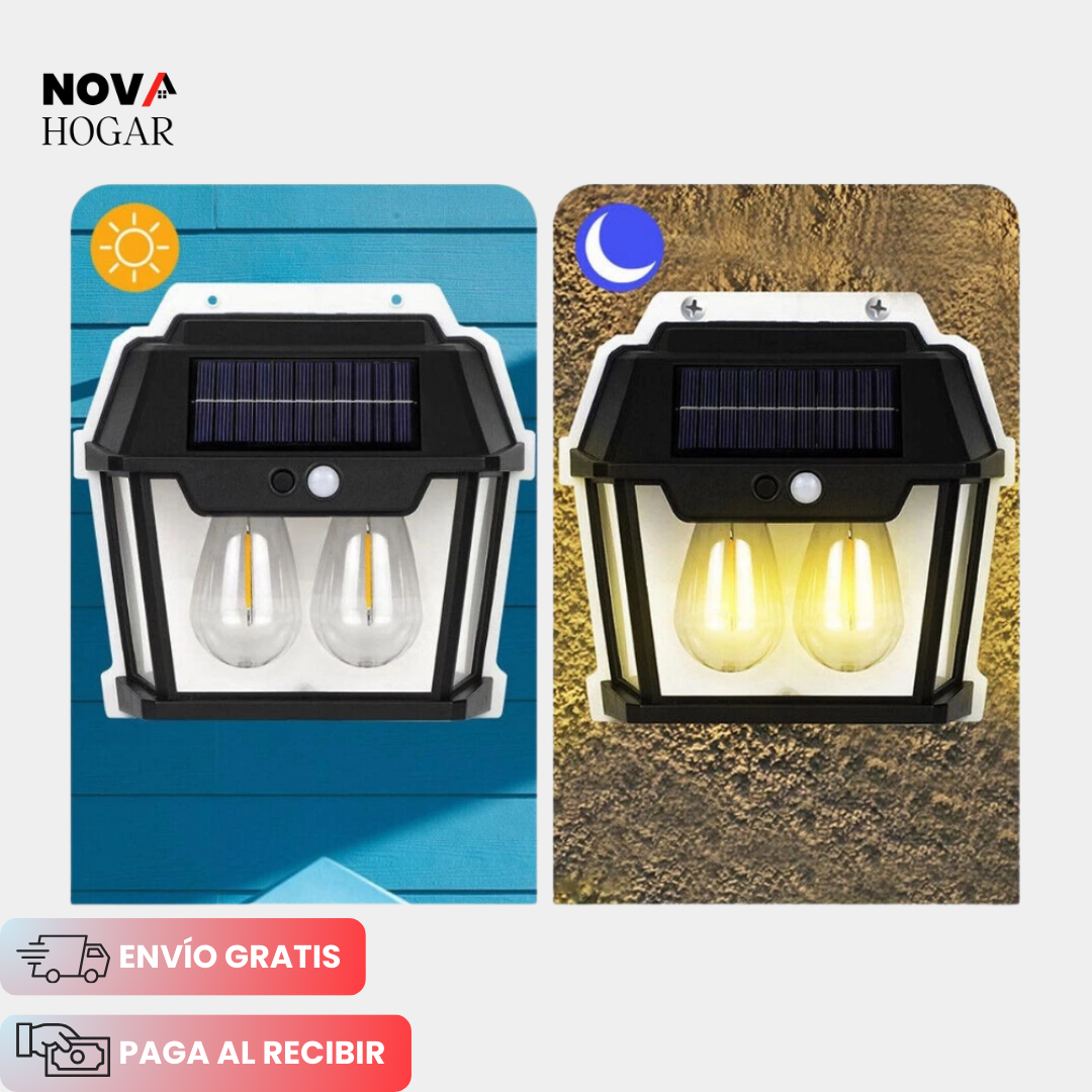 SolarEdge™ Lámpara Solar Exterior de Doble Bombilla Cálida