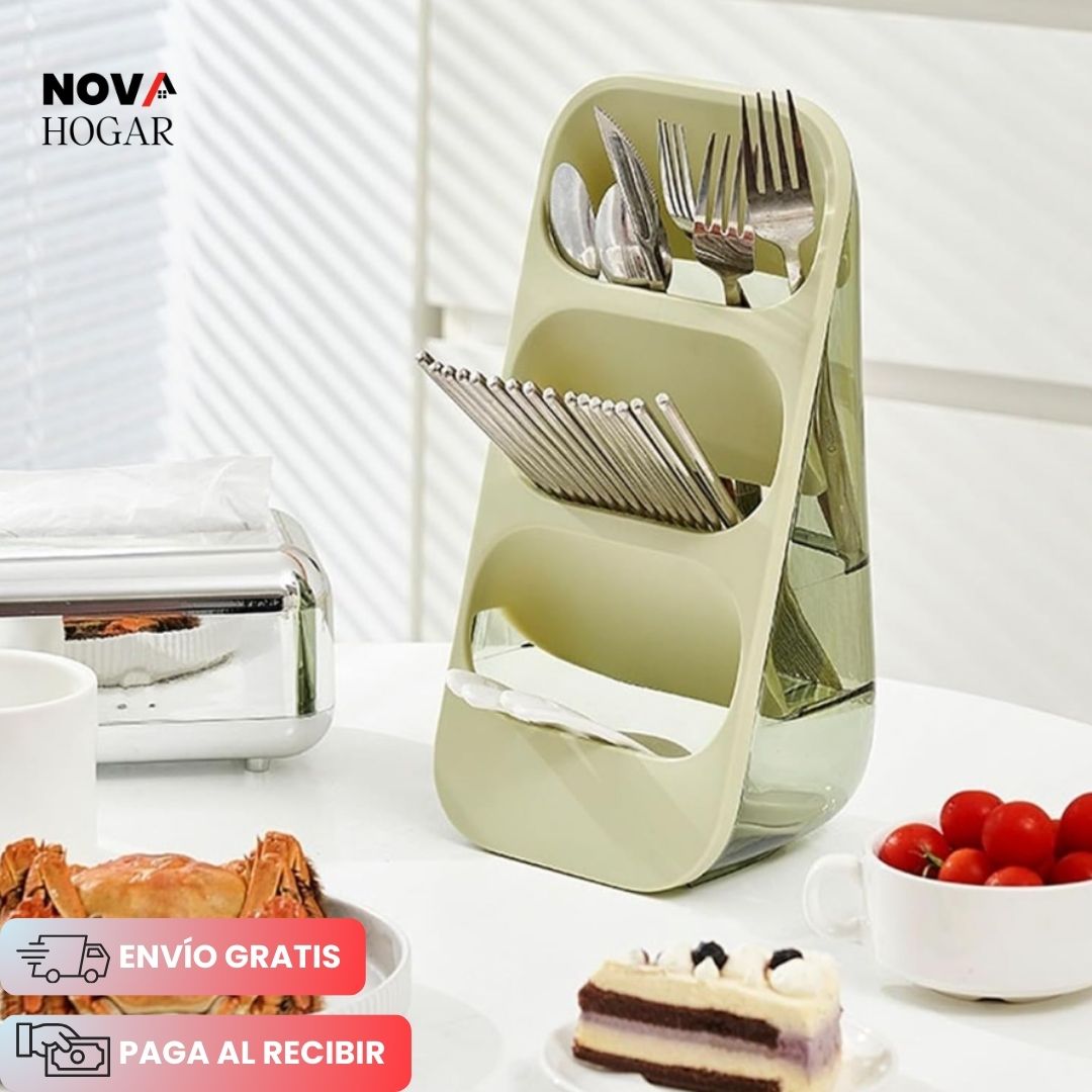 NeatTiers™ Organizador y Escurridor para Cubiertos 3 Niveles