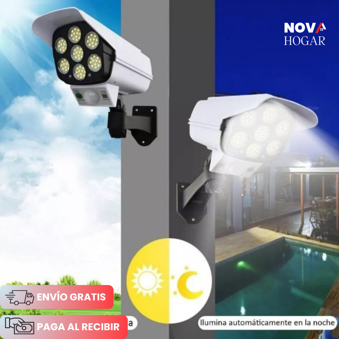 SolarSentinel™ Lámpara de Energía Solar Modelo Cámara de Seguridad