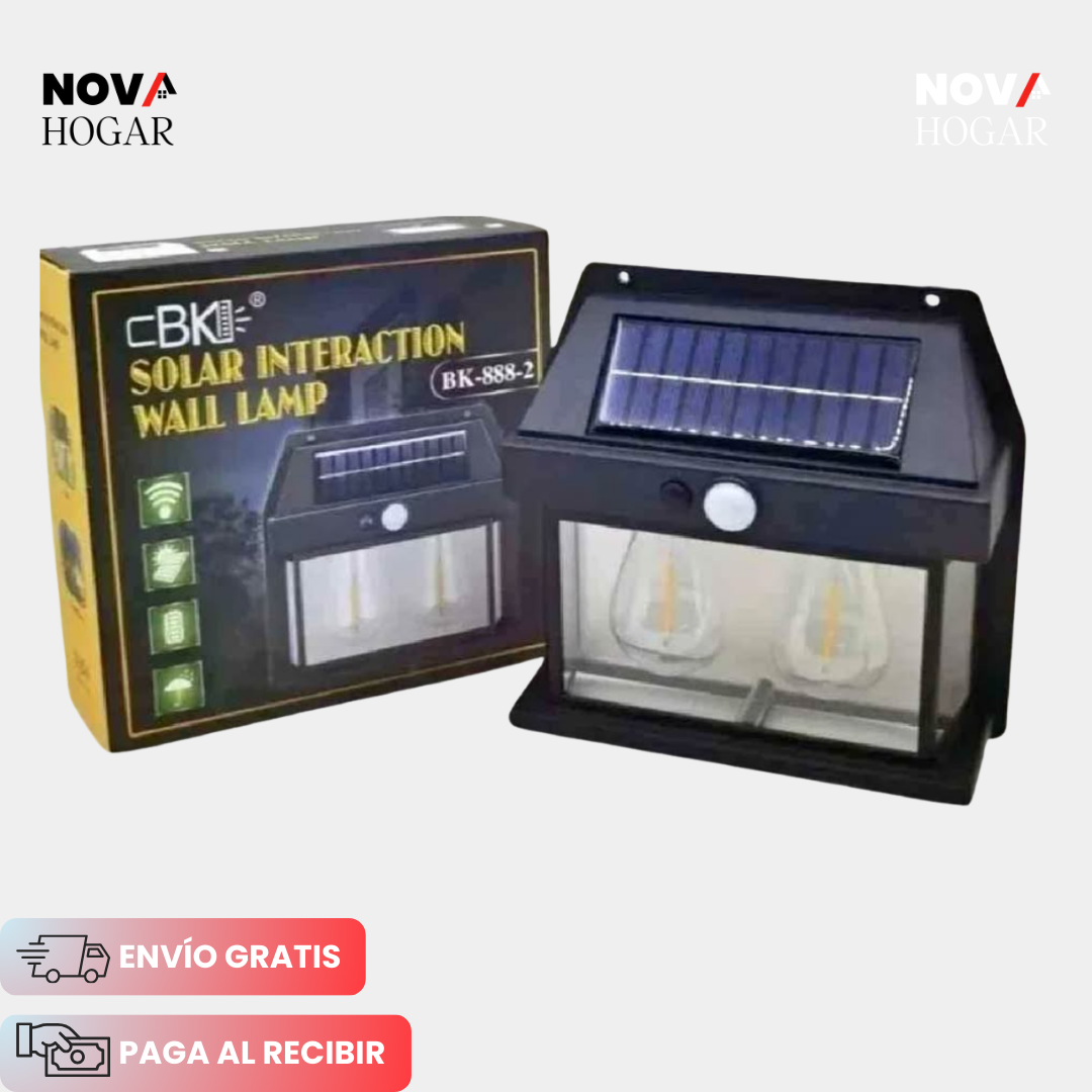 SolarEdge™ Lámpara Solar Exterior de Doble Bombilla Cálida