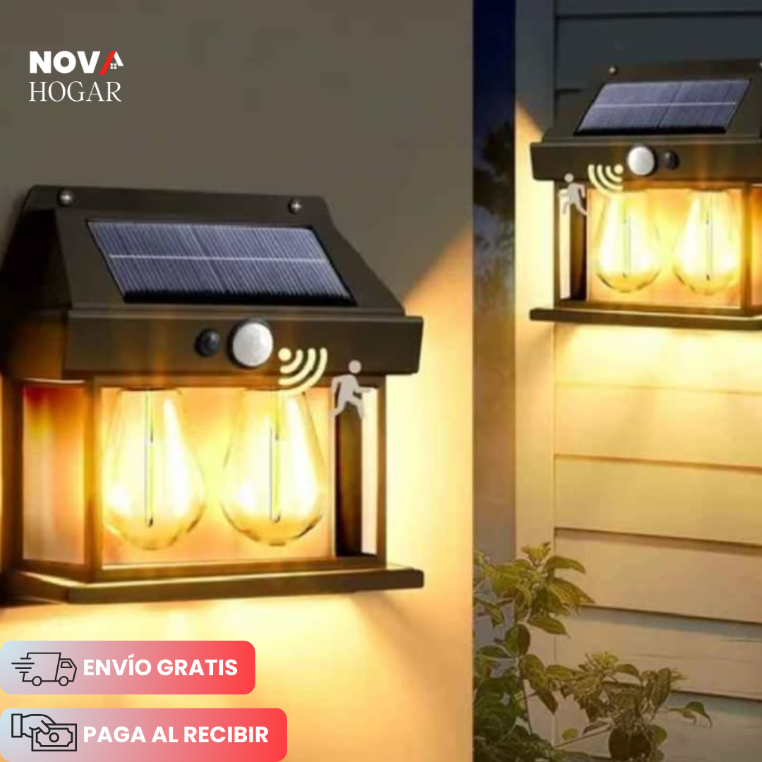 SolarEdge™ Lámpara Solar Exterior de Doble Bombilla Cálida
