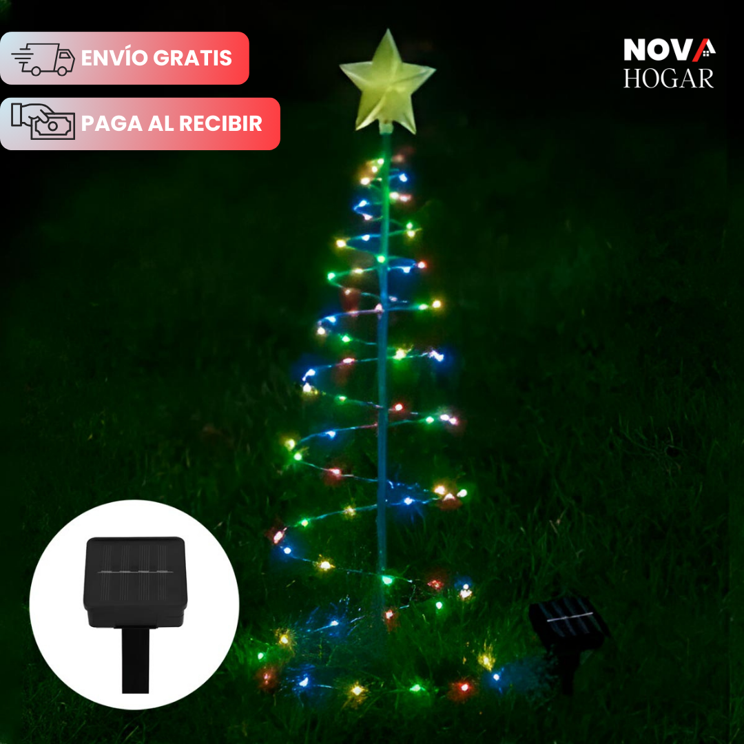 SpiralRadiance™ Mini Árbol de Navidad con Energía Solar