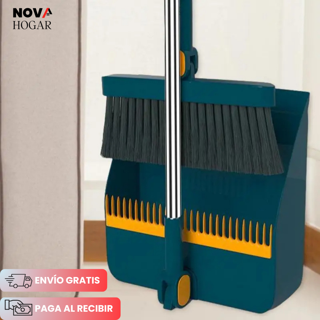 EasyClean Duo™ Escoba y Recogedor con Peine Removedor de Basura