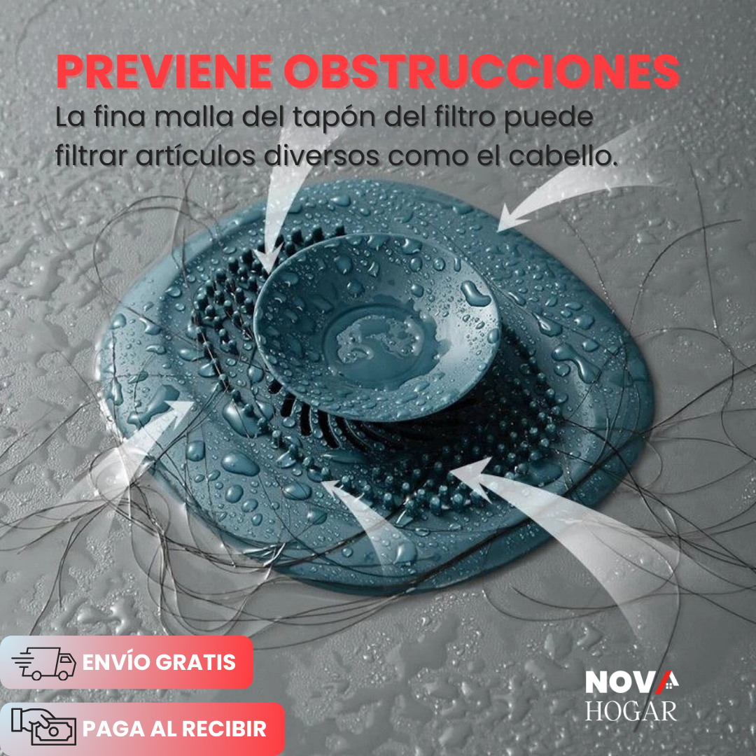 AhorraPack x4 DrainShield™ Tapón Multifunción Atrapa Residuos