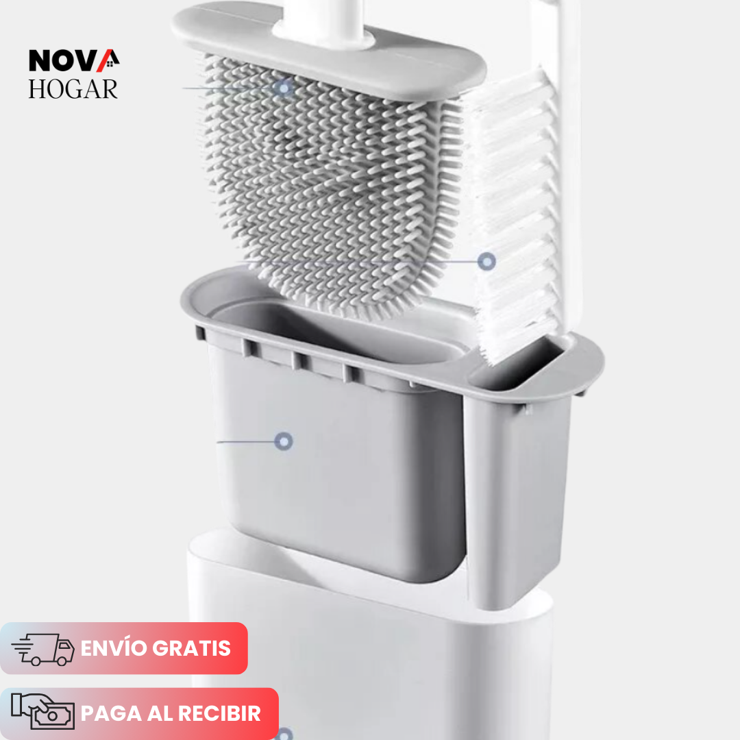 FlexiBrush™ Cepillo de Silicona Antibacterial para Inodoro