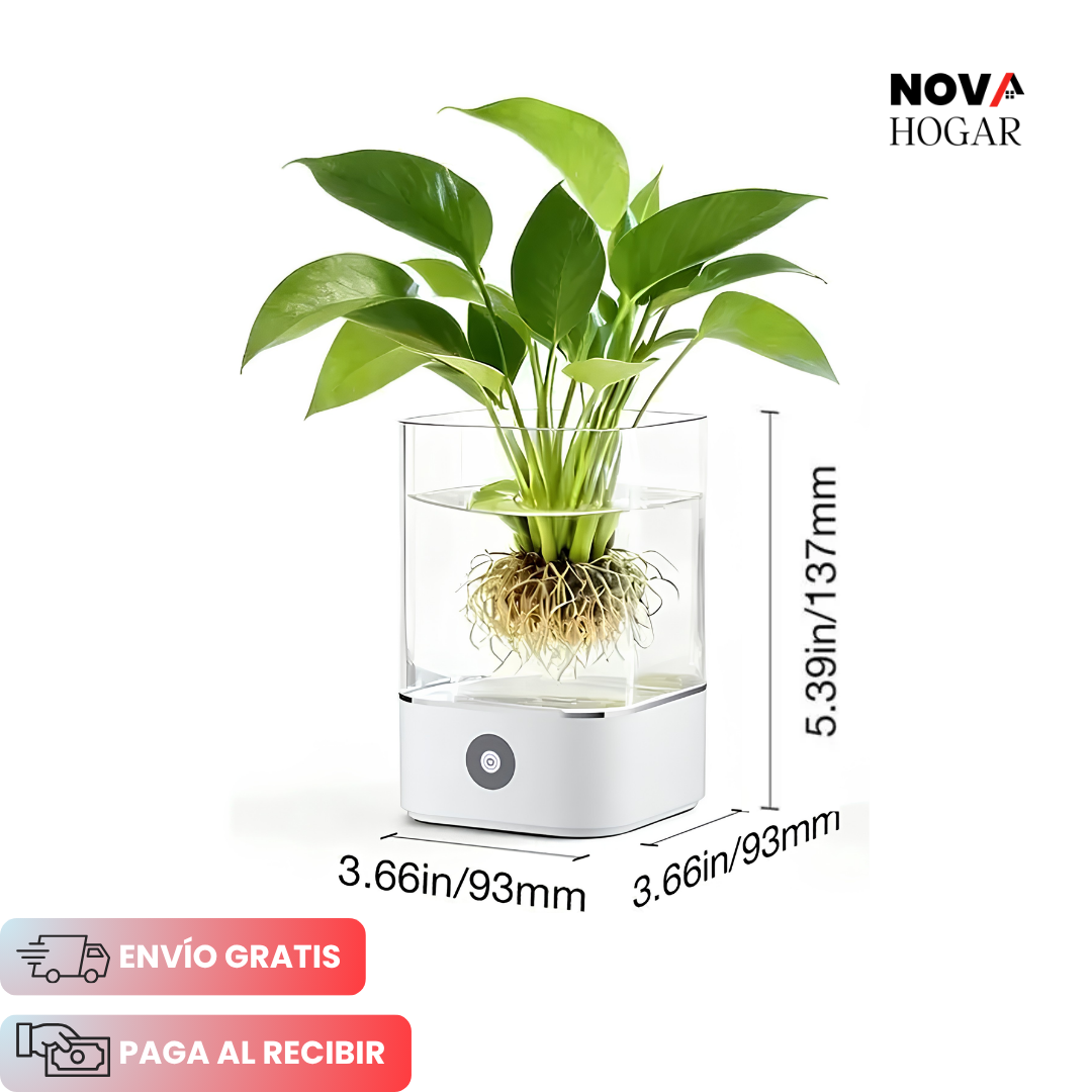 HydroGlow™ Elegante Lampara con Acuario Floral