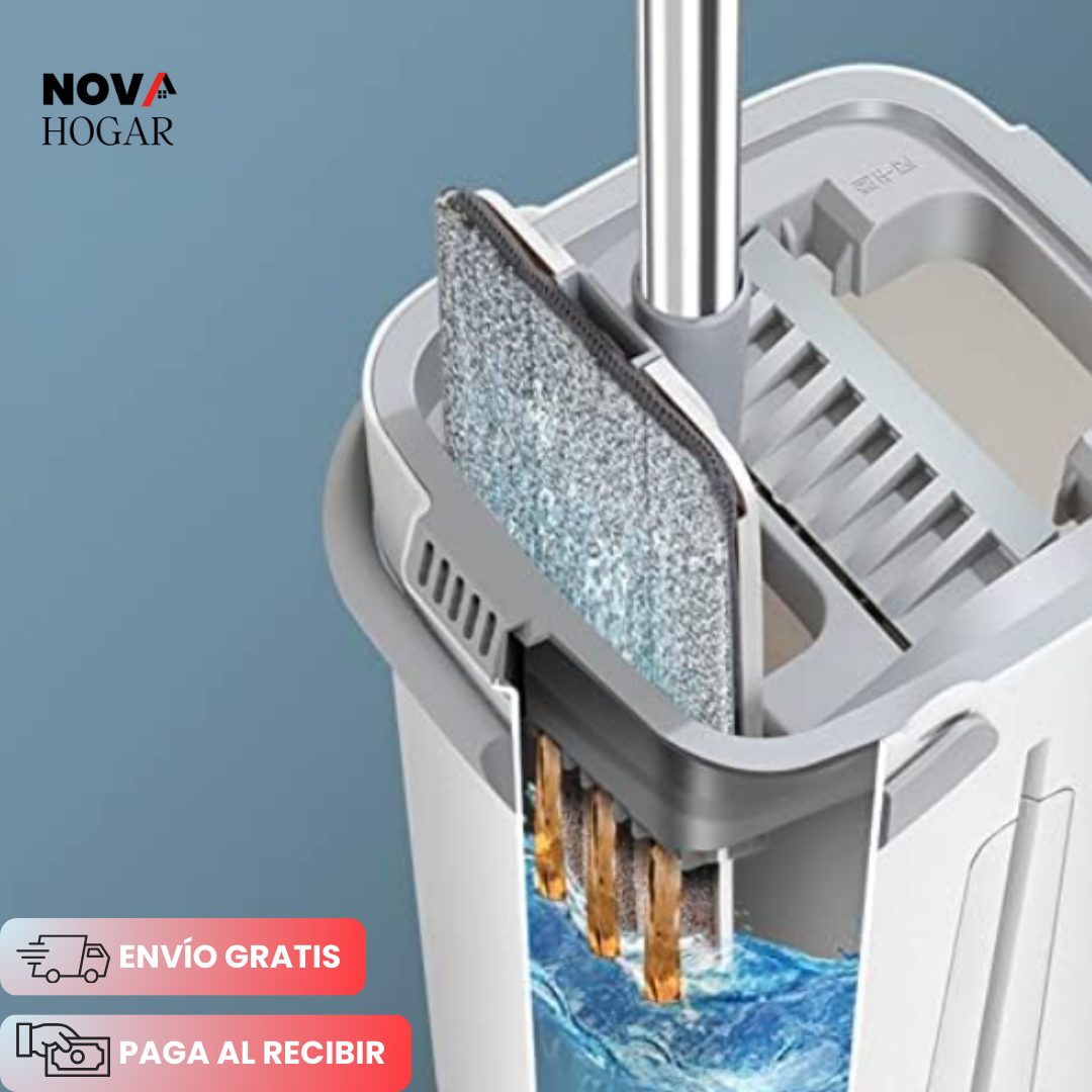 EasyMop™ Trapero con Cabezal Plano y Cubo 2 en 1