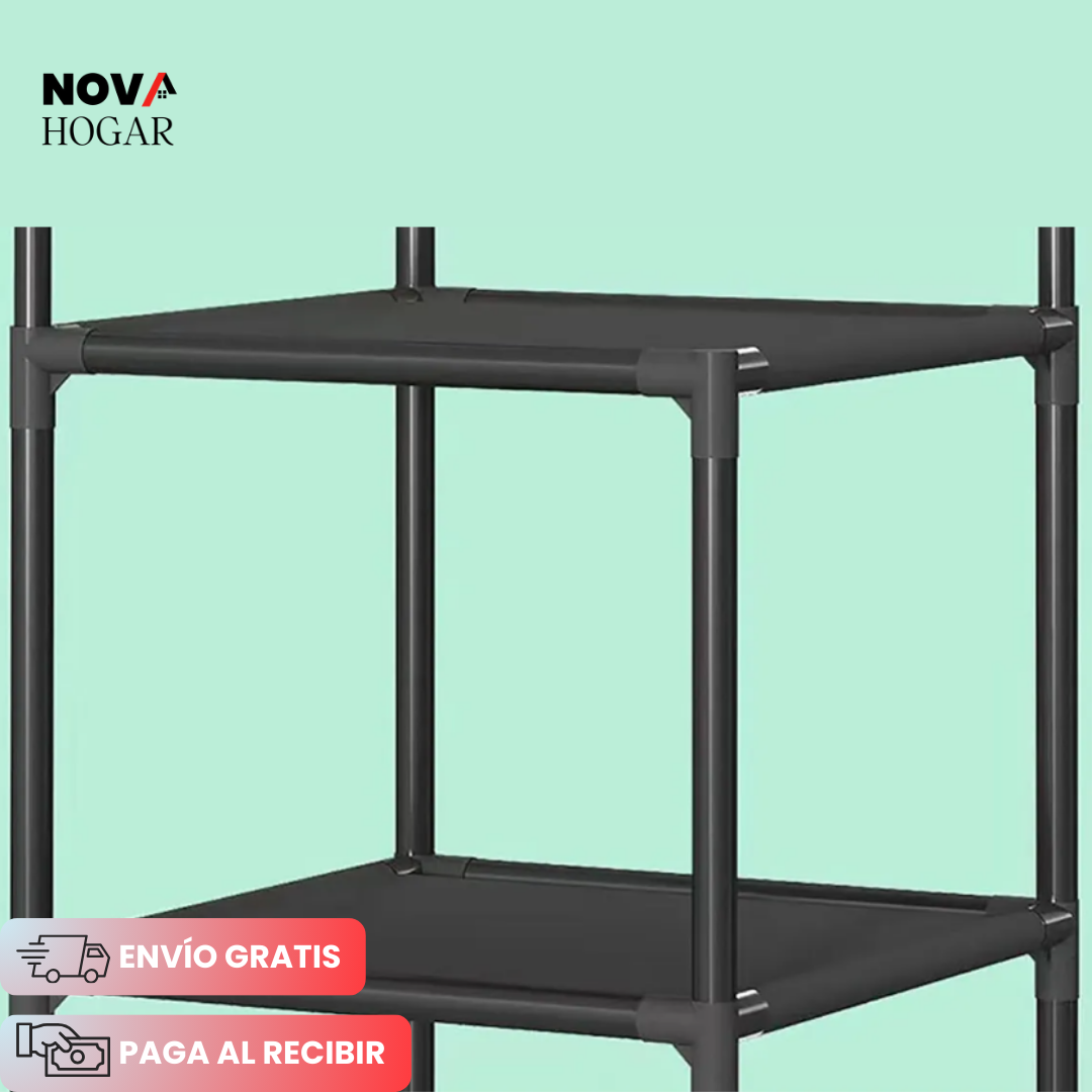 CornerFit™ Organizador Esquinero de 3 Niveles + Perchero