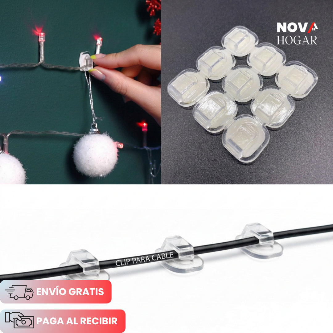ClearSnap™ Pack X144 Clips Adhesivos para Luces y Cables