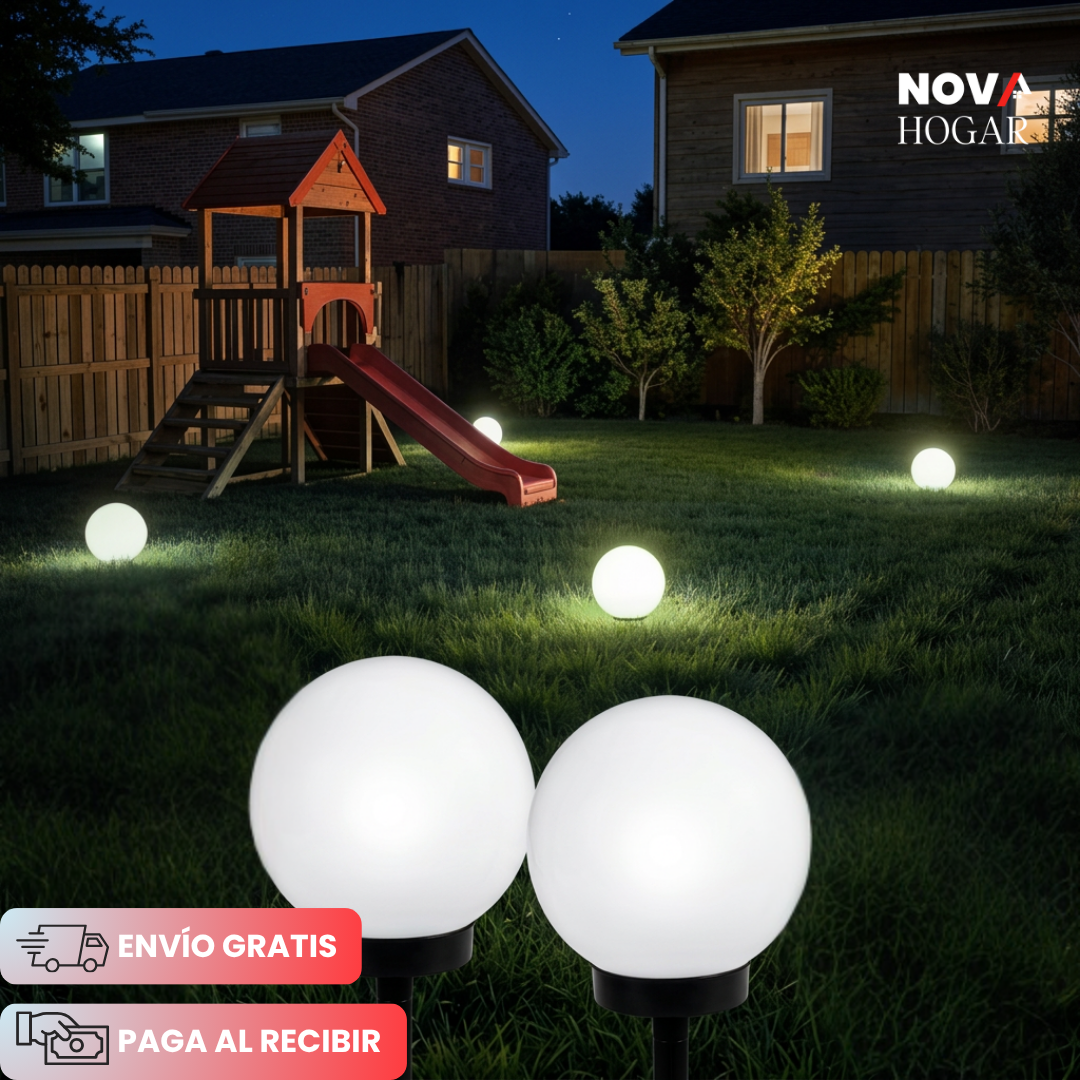 2x1 OrbitGlow™ Lámpara Solar de Jardín en Esfera