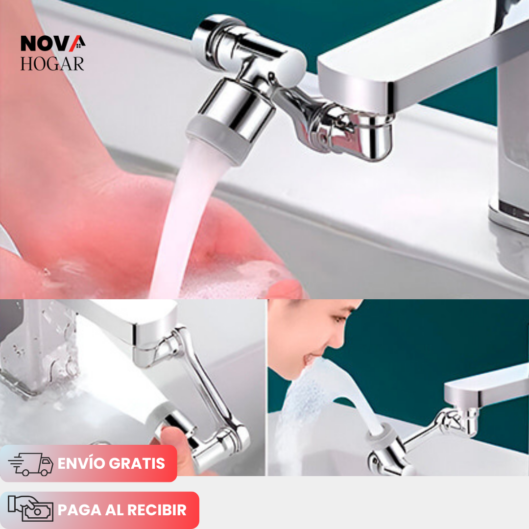 AquaFlex 1080™ Extensor de Grifo Giratorio 1080° con 2 Modos de Agua