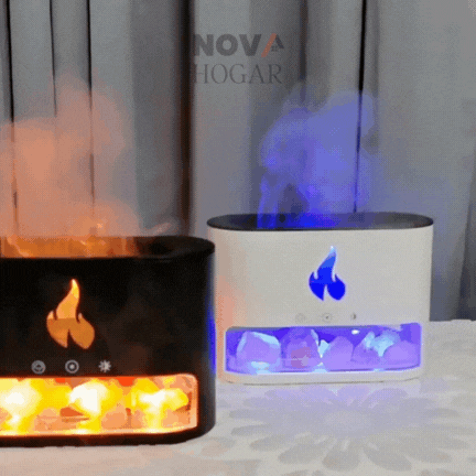 FlameMist™ Humidificador con Piedras e Increíble Efecto Fuego Multicolor