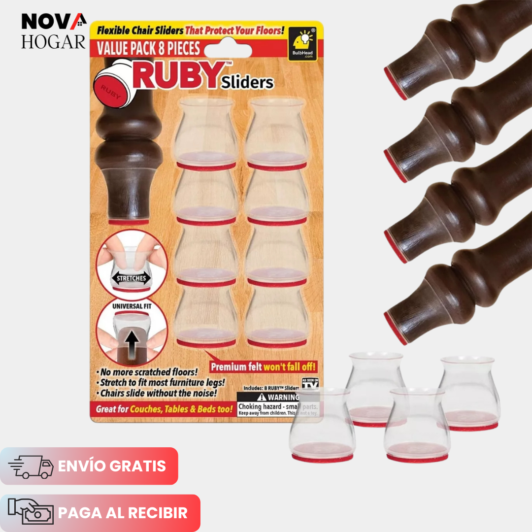 FloorGuard™ Funda Antirayones para Patas de Sillas (Pack de 8)