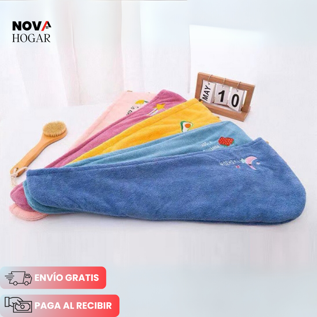 Pack x4 TowelEase™ Toalla Microfibra para Secado Rápido del Cabello