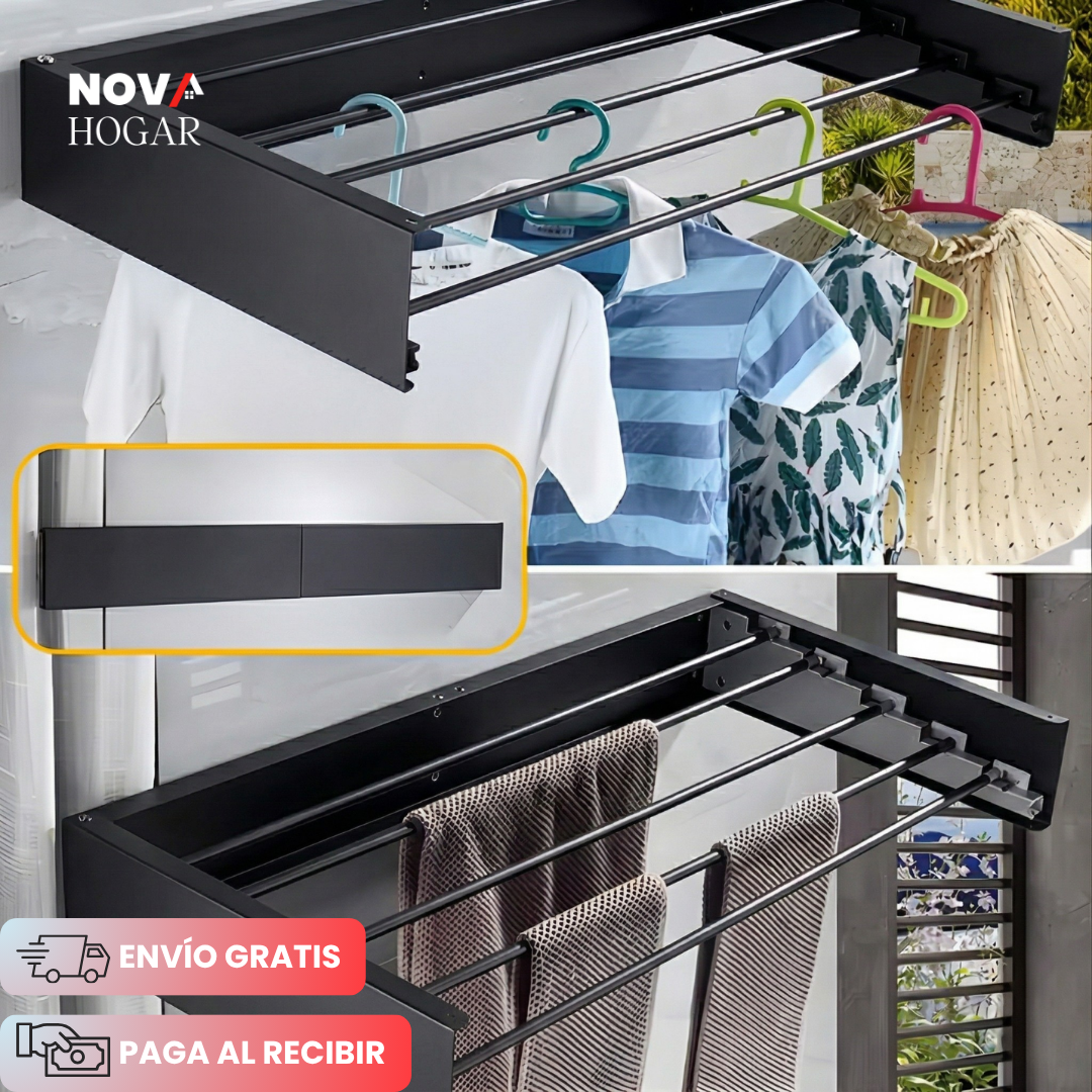 SlimDry™ Tendedero Plegable de Pared con Diseño Discreto 60cm
