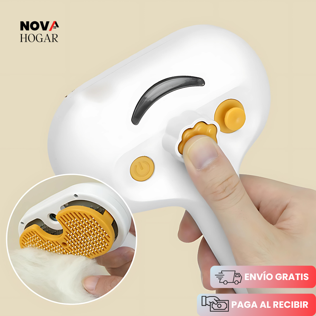 PuffPet™ Cepillo Autolimpiable para Mascotas con Vapor