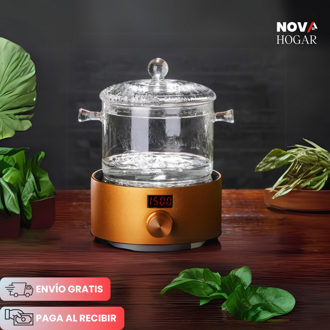 CrystalCook™ Elegante Olla de Cristal Templado Resistente