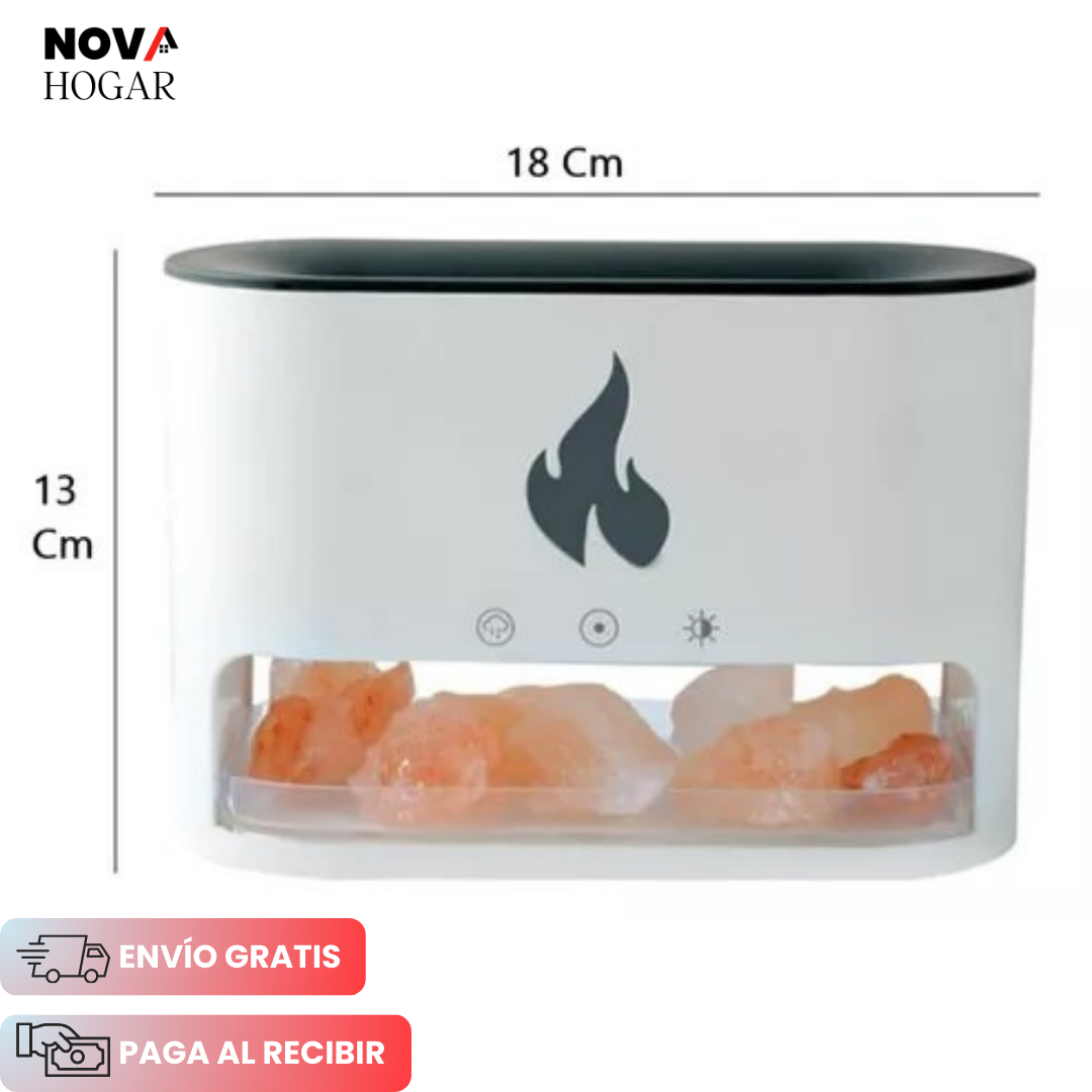 FlameMist™ Humidificador con Piedras e Increíble Efecto Fuego Multicolor