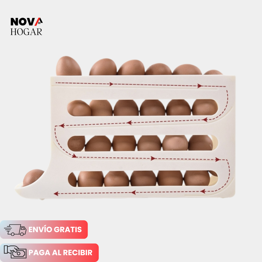 EggFlow MAX™ Organizador y Dispensador de Huevos Automático (Grande)