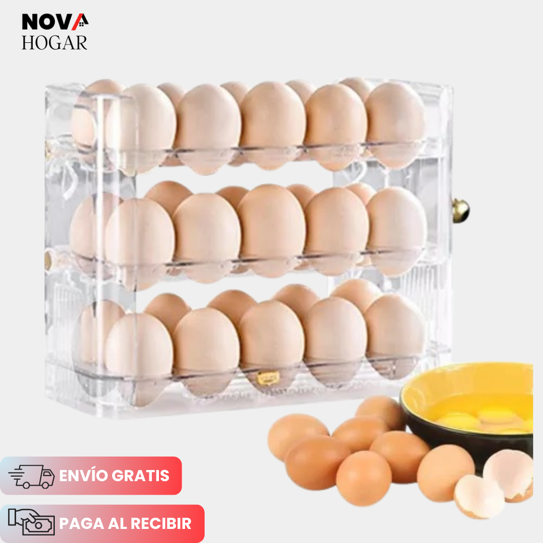 EggCarousel™ Organizador de Huevos Giratorio de 3 Niveles