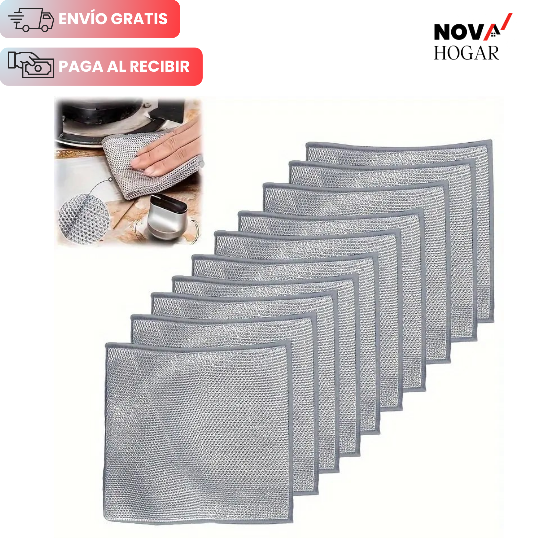 AhorraPack x5 StainlessPro™ Trapos Mágicos de Alambre Antirayones