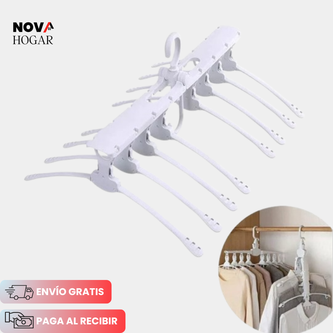 FoldiHanger™ Percha Mágica Ahorradora de Espacio 8-en-1