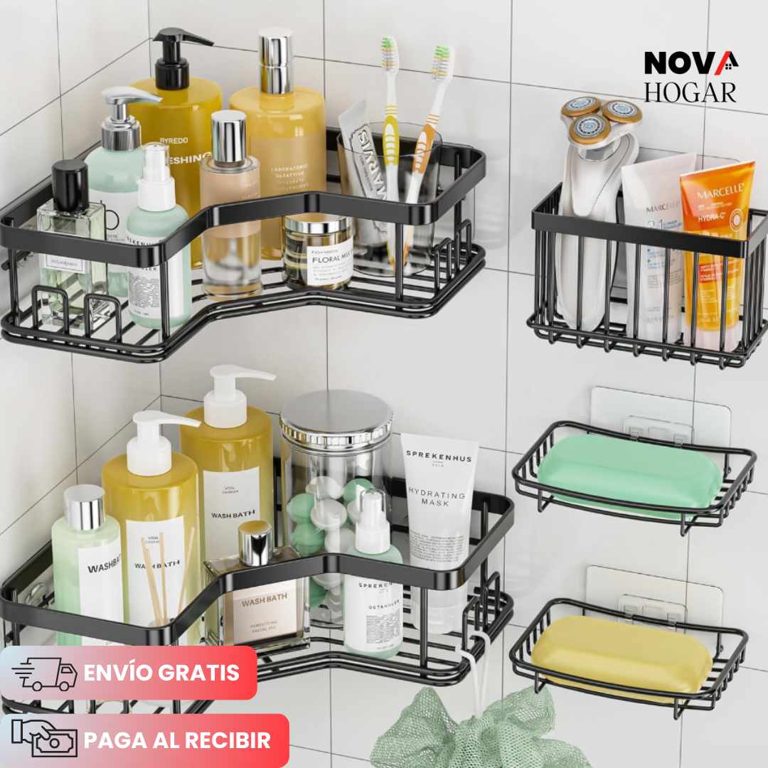 BathRack™ Pack x5 Organizador de Baño Premium