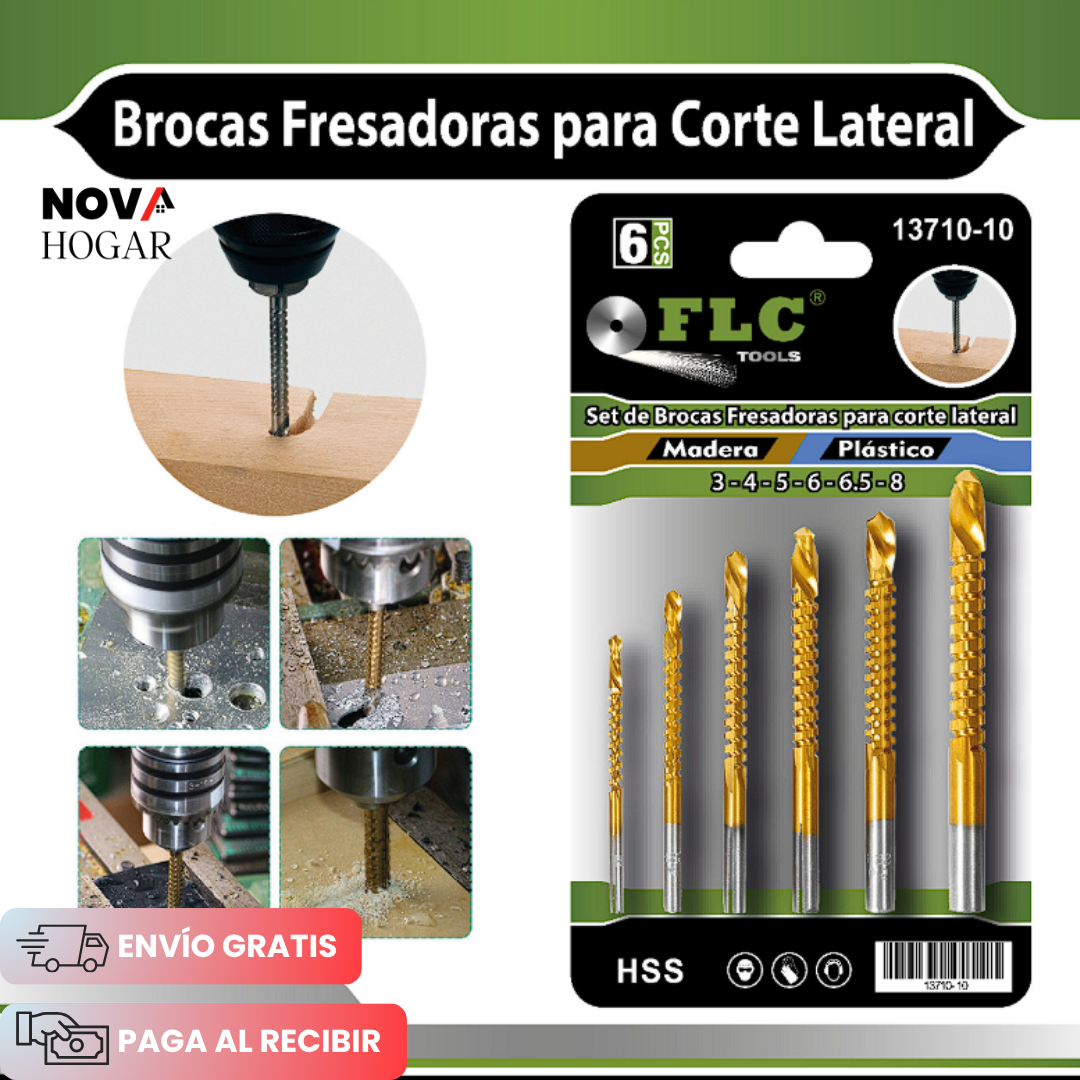 DrillSaw™ Set x6 Brocas de Corte Lateral Multifuncionales