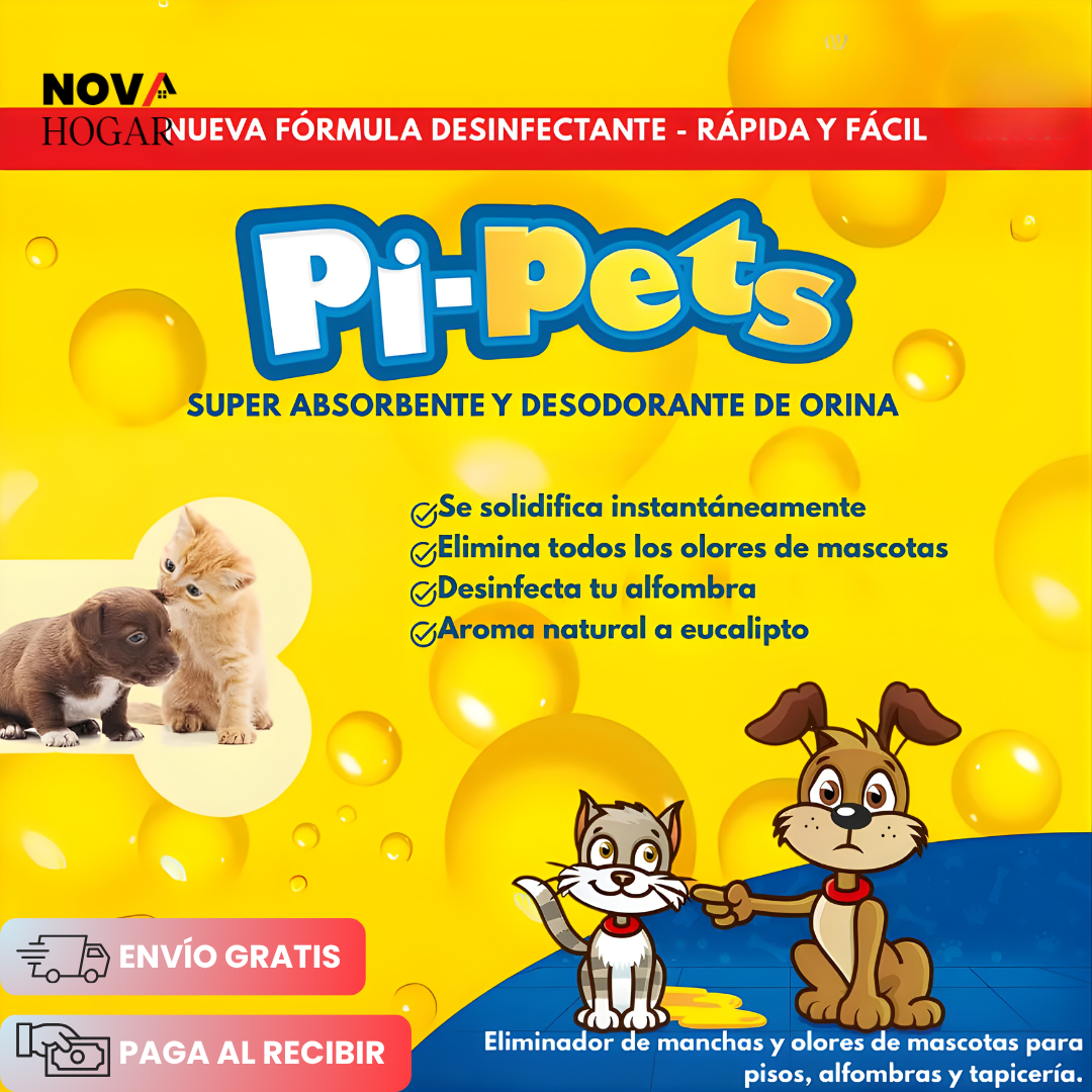 Pipets™ Polvo Solidificador para Orina de Mascotas 100Gr
