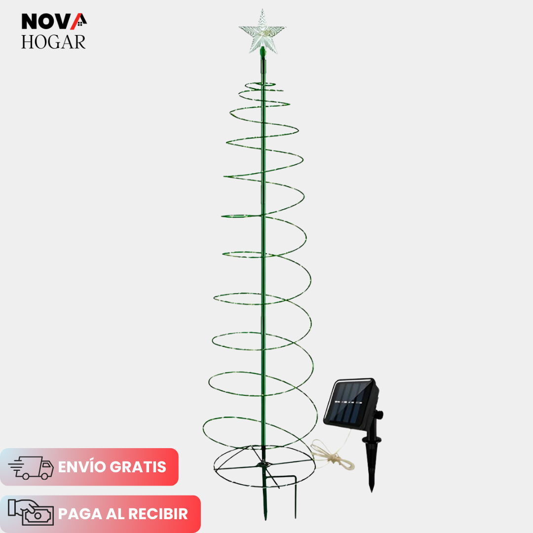 SpiralRadiance™ Mini Árbol de Navidad con Energía Solar