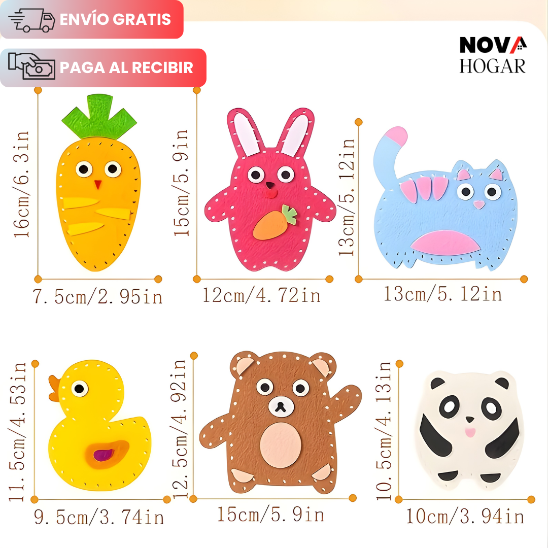 StitchBuddy™ Kit De Costura para 6 Peluches de Fieltro
