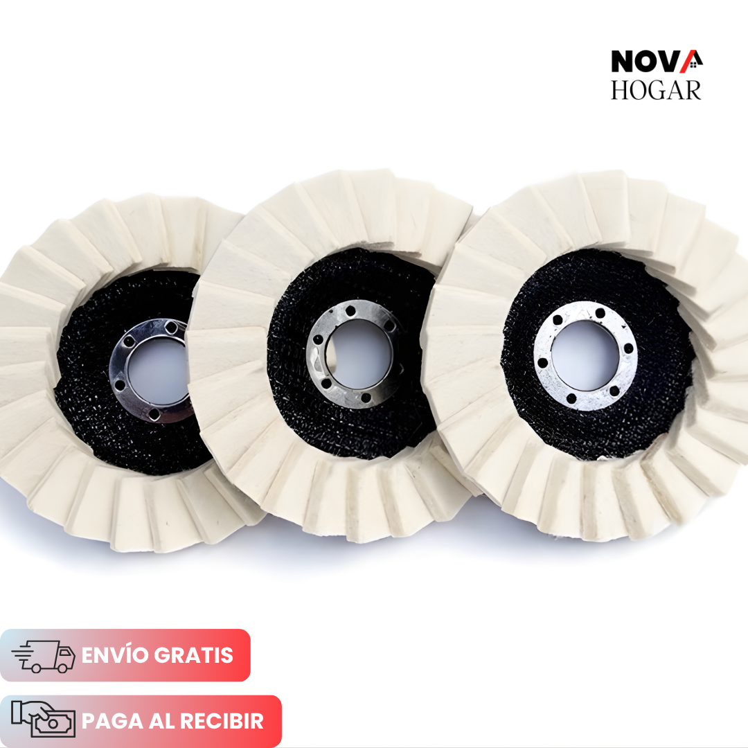 3x1 UltraBuff™ Disco de Lana para Pulir Metal y Vidrio
