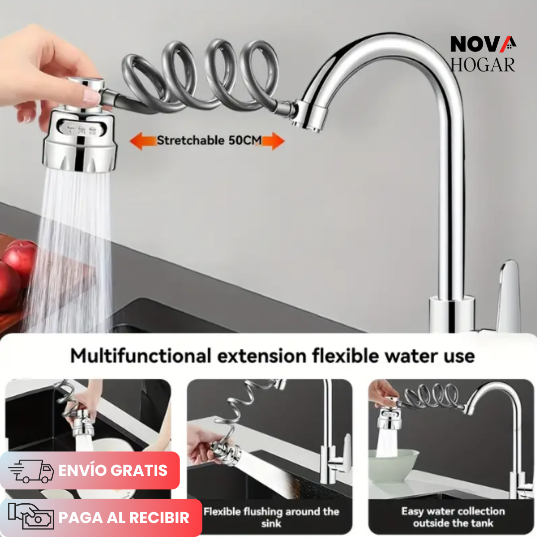HydroFlex™ Moderno Adaptador de Grifo Flexible con Modos Ajustables