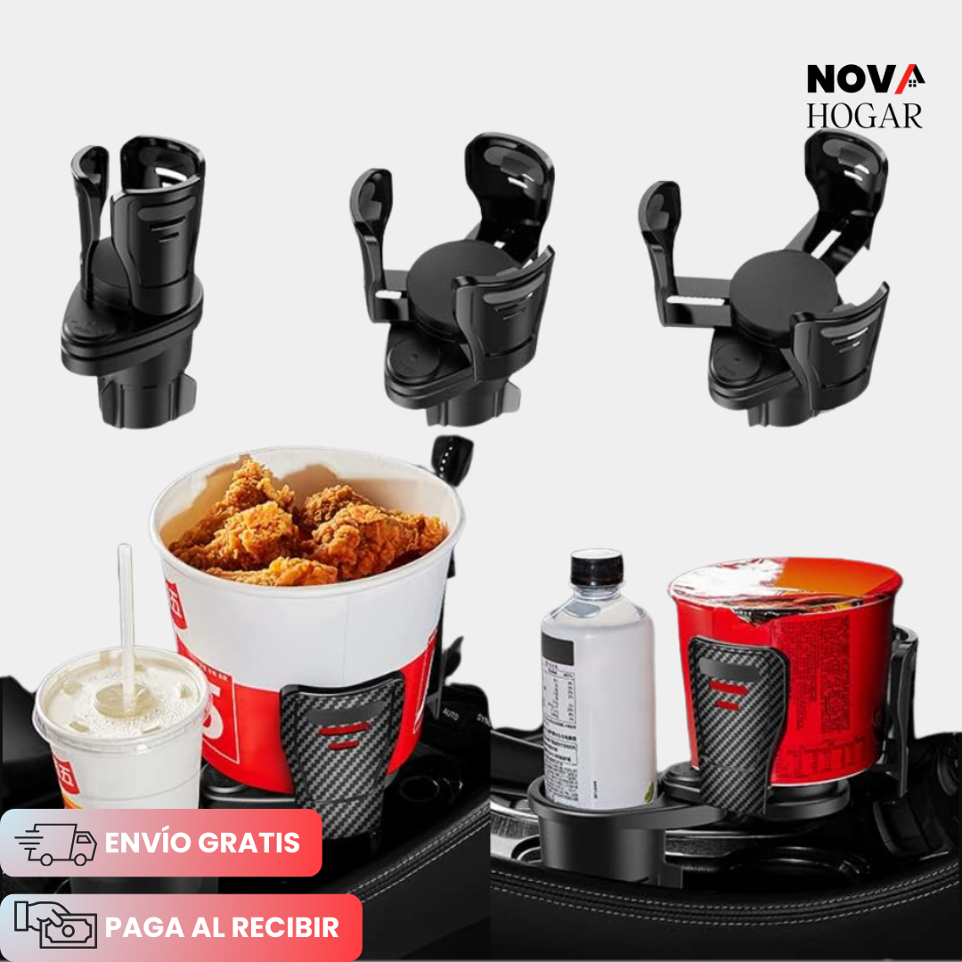 CarCup Duo™ Portavaso Ajustable 2 en 1
