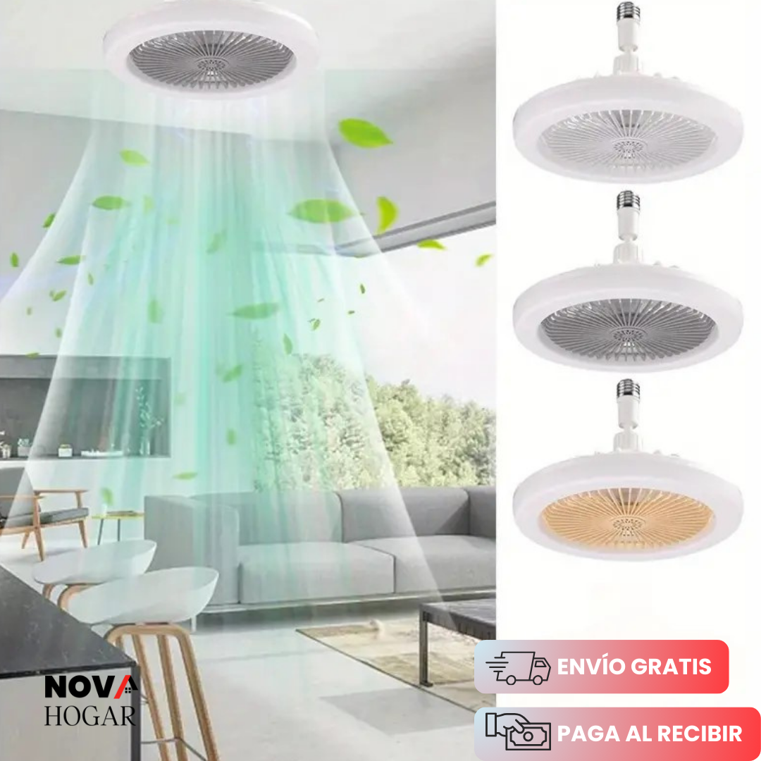 AeroLumina™ Foco Ventilador con Luz Led Ajustable para Ahorro de Energía