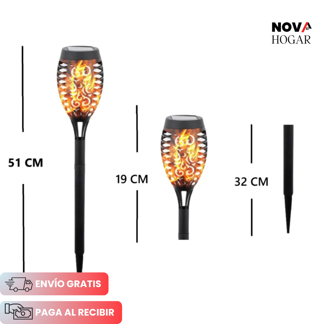 2x1 TorchLume™ Antorcha para Jardín de Energía Solar