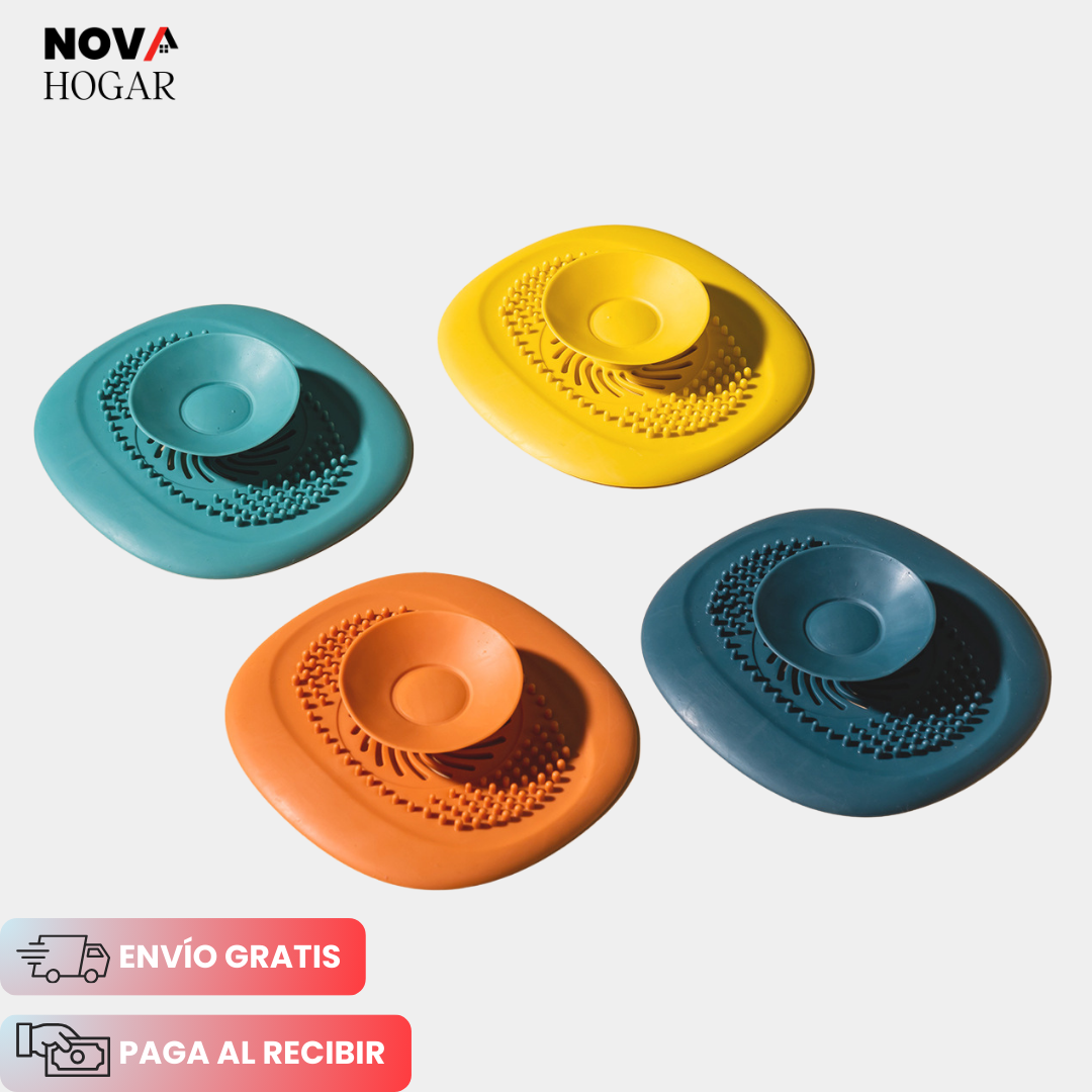 AhorraPack x4 DrainShield™ Tapón Multifunción Atrapa Residuos