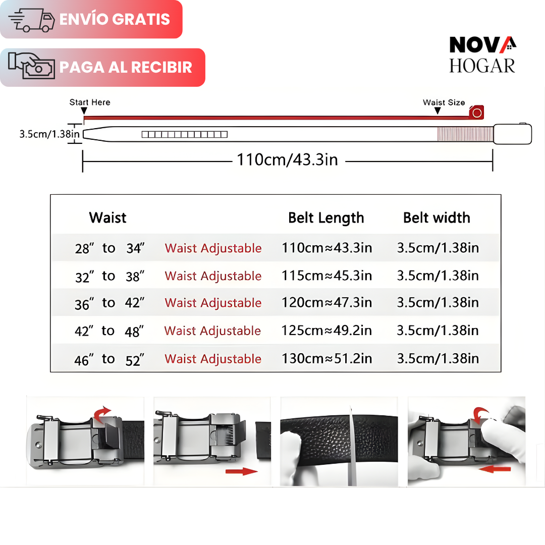 Elevant™ Cinturón De Cuero Ajustable