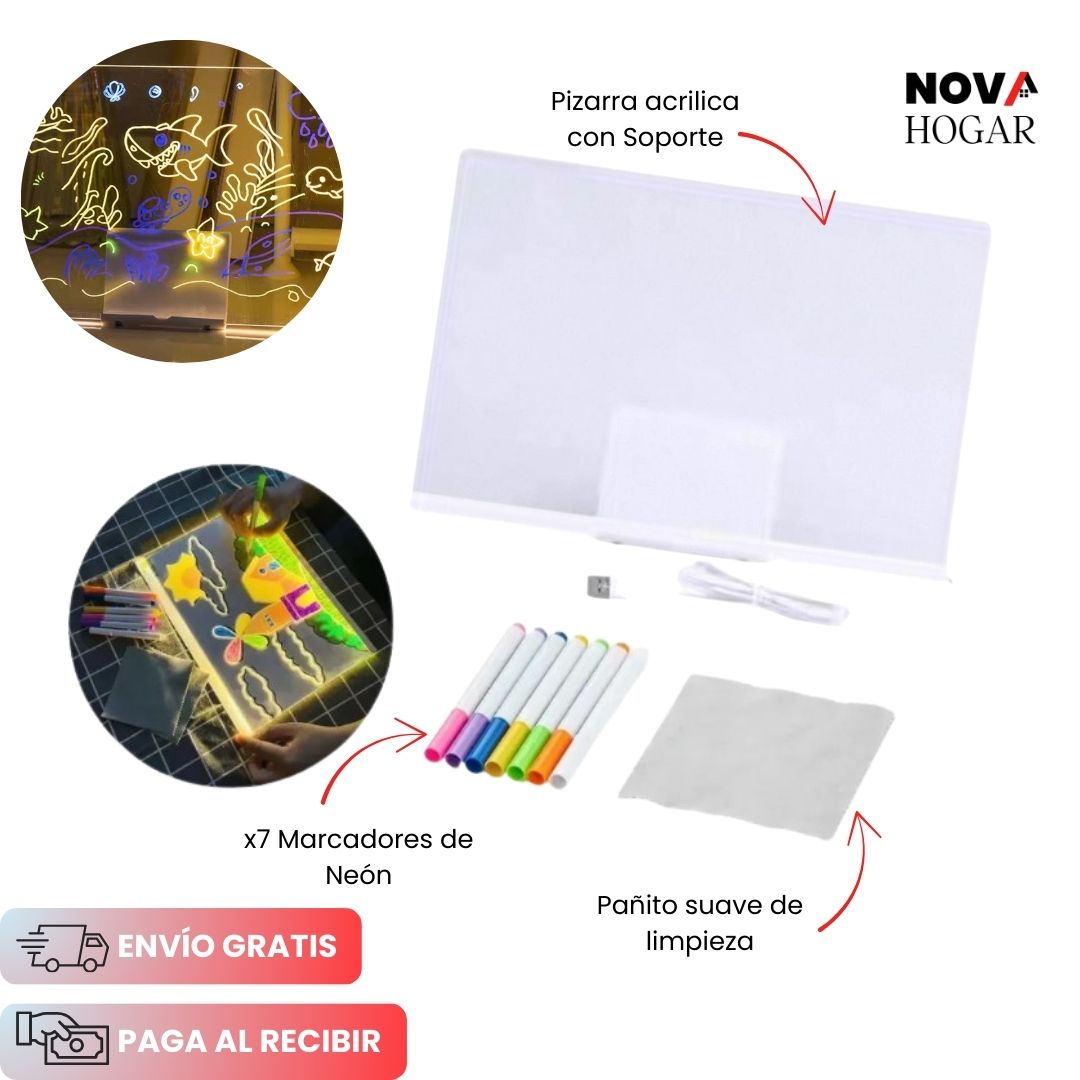 LumiSketch™ Pizarra Acrílica con Luz LED