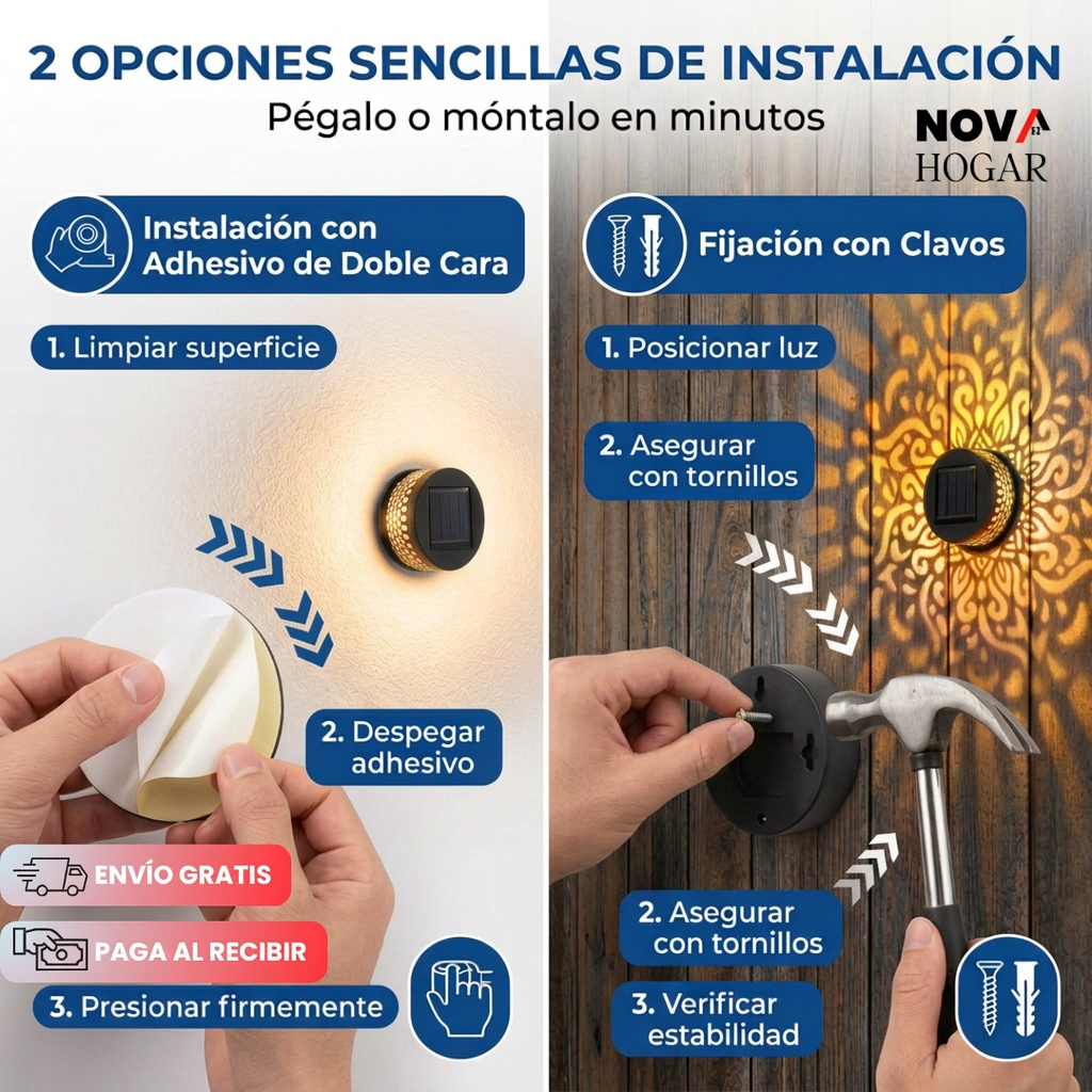 2x1 MandalaGlow™ Proyector Solar de Pared